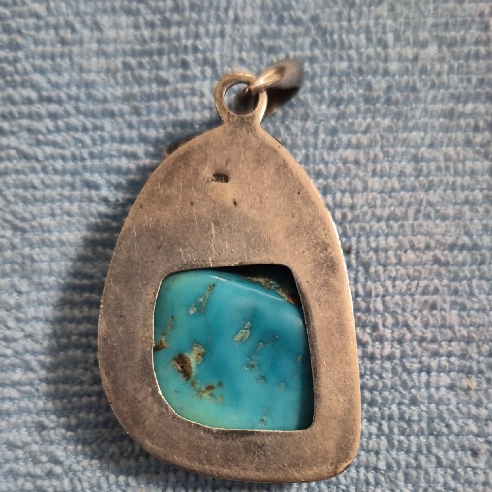 Turquoise Silver Pendant - Picture 7 of 16